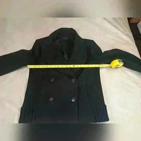 THEORY Wool Blend Black Double Breasted Short Peacoat Womens Jacket Size M - Picture 12 of 14